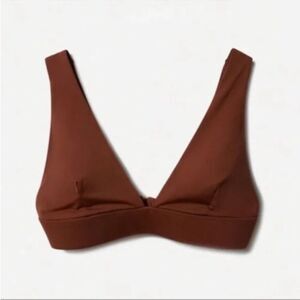 NWT Everlane ReNew The Triangle Bikini Top in Rosewood Size S